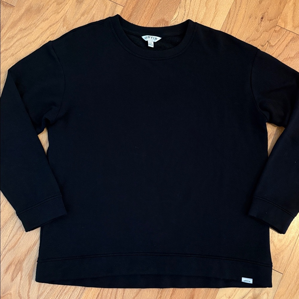 Orvis classic collection lightweight long sleeve black sweatshirt M medium